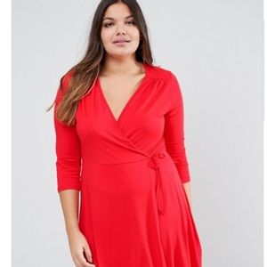 Asos curve red dress size 18
